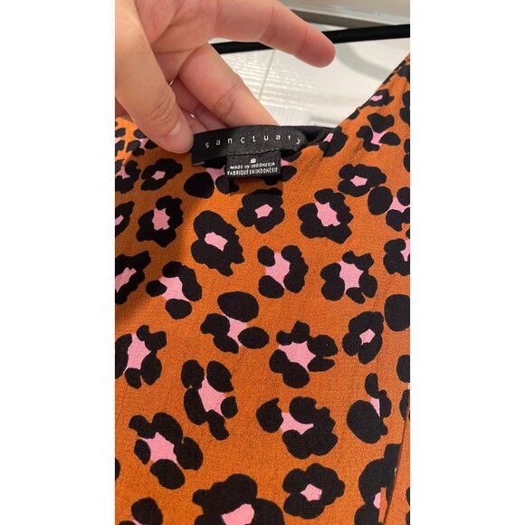 Sanctuary Womens Leopard Print Slip Dress Size 6 Mob Wife HOCO Coquette Feminine - Picture 6 of 13